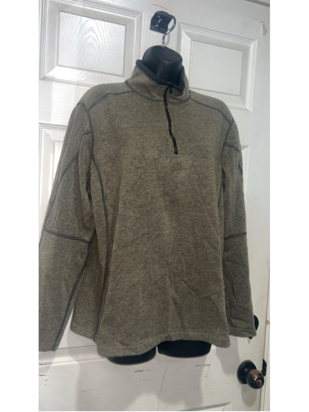 Men's KÜHL Zip Up Sweater Large Olive Green Black